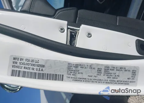 2022 Jeep Wagoneer Series Iii 4X4 из США, поврежденный, VIN 1C4SJVDTXNS182938